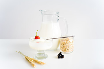 Milk with berries