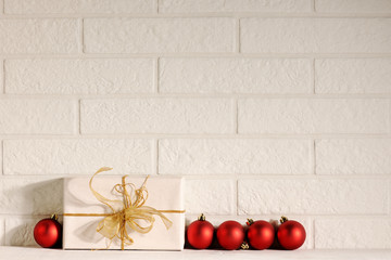 gift with red baubles