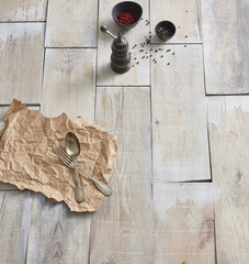 empty paper for writing and spices