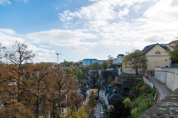 Fototapeta na wymiar Skyline of Luxembourg City, Luxembourg