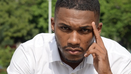 Thoughtful Handsome Male