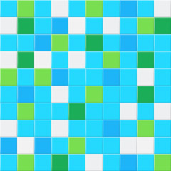 Abstract background or seamless pattern of colored tiles in light blue and green colors
