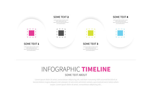 Wave Infographic with Colored Dashed Boxes