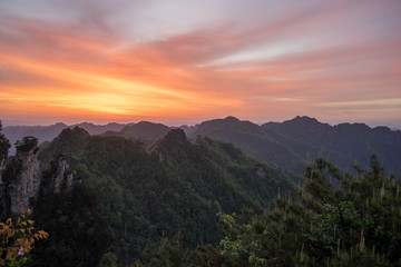 Sunrise in zhangjiajie, china