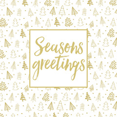 Hand drawn Christmas tree background with message