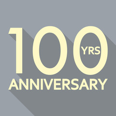 100 years anniversary icon. Anniversary decoration template. Celebrating and birthday emblem. Vector illustration.