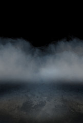 Dark Stage Background with Smoke