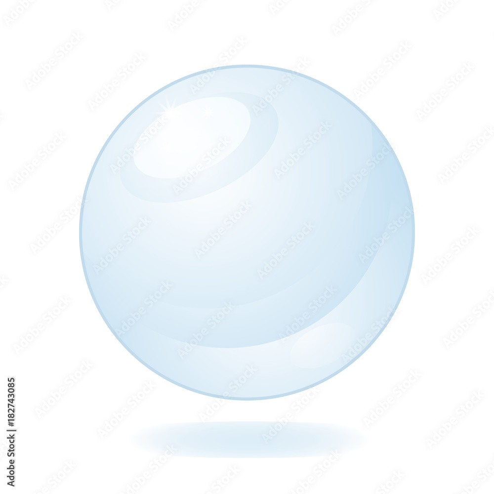 Poster flat simple image with magic ball isolated on white background with shadow. colorful picture with gl