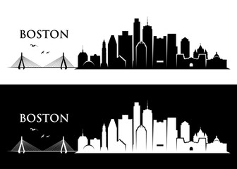 Naklejka premium Boston skyline - Massachusetts 
