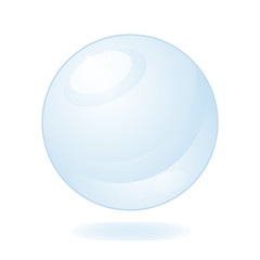 Flat simple image with Magic ball isolated on white background with shadow. Colorful picture with glass object. Vector illustration with fortune-telling attribute. Mystical and mysterious object.