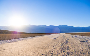 The amazing landscape of Death Valley National Park Badwater salt lake