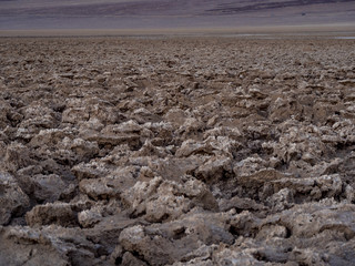 The crusty landscape of Devils Golf Course at Death Valley National Park