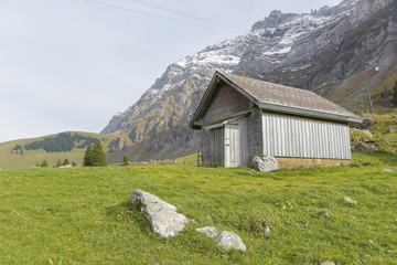 Beautiful view of valley mountain Saentis, Switzerland