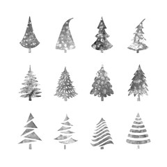 Obraz premium Christmas tree icons set