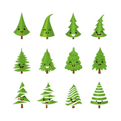 Christmas tree icons set