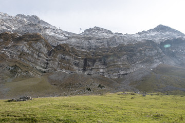 Beautiful view of valley mountain Saentis, Switzerland