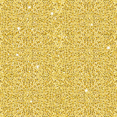 Gold shine glitter background. Sparkle texture for card, poster, banner. Vector illustration 