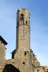 Fototapeta na wymiar Torre Mirador del Reí King Martin's Watchtower in the Old City (Ciutat Vella) of Barcelona, Catalonia, Spain.