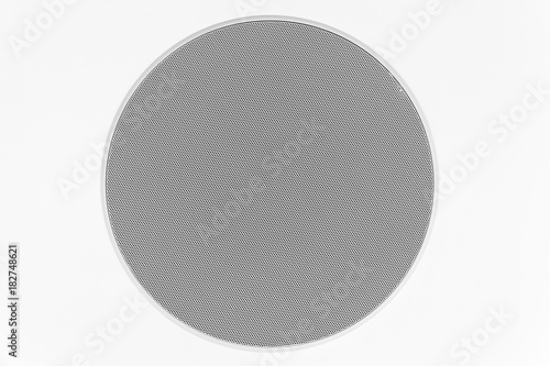 Round Speaker Grille Mounted In White Wall Stock Photo And Royalty Round Speaker Grille Mounted In White Wall