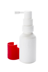 Bottle with spray isolated on white