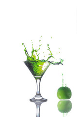 a glass of apple juice
