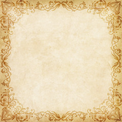 Old paper with floral frame