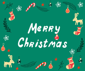 Happy New Year lettering Greeting Card.