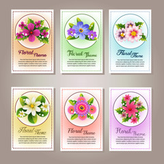 six floral theme card