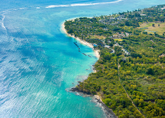 Fototapeta na wymiar Aerial view of Mauritius island