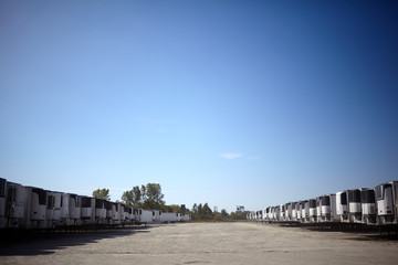 Obraz premium Multiple trailers for long distance haulage