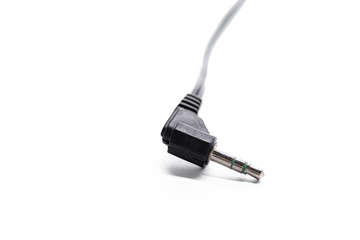 Headphone jack cable on white background