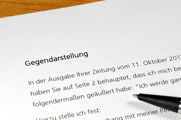 Gegendarstellung, Presserecht, Pressefreiheit, Fake News, Journalismus, Medienrecht,...