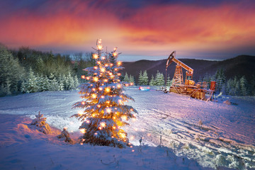 Oil production in the winter on Mount Synechka