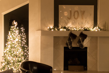 Christmas decorated living room