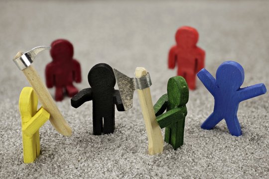 Karikaturistisch dargestelltes Wahlergebnis