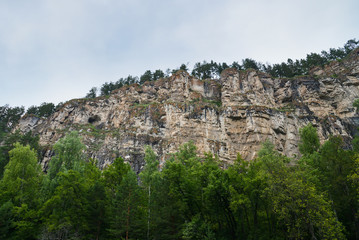 Fototapeta na wymiar High scenic rock formation, bpttpm point of view
