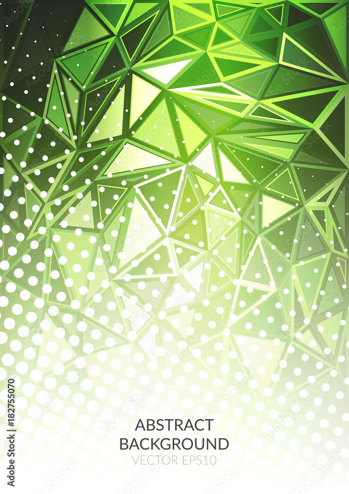 Poster abstract background of points and treugolnkov. the polygonal style.
