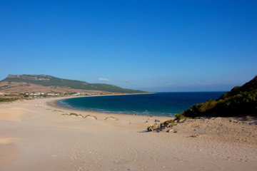 Beach. Summer beach view. Beach Bologna, Tarifa, Spain. Picture taken – 2 september 2017.