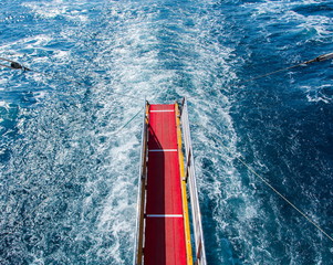 behind the boat