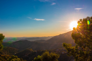 Mountain. Sunny landscape. Costa del Sol, Andalusia, Spain.