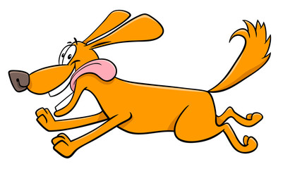happy running dog cartoon character