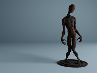 visualization of metal sculpture 3D illustration