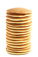 Tasty pancakes isolated on white