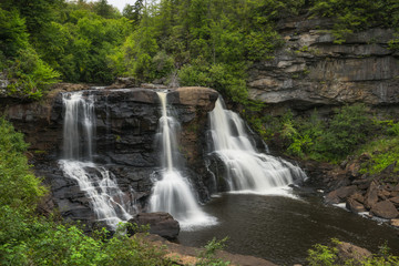Obraz na płótnie Canvas Blackwater Falls long exposure in West Virginia 