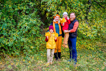 Family in an autumn park