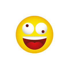 Crazy Smiley on white