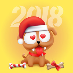 Little dog puppy 2018 vector symbol