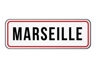 Panneau entrée ville France Marseille