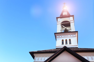 The Golden domes against the blue sky as the weather from sunlight.