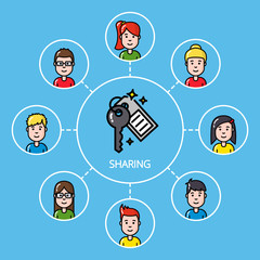 Sharing economy concept with group of people